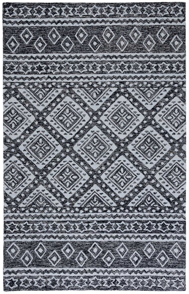 Safavieh Micro Loop Mlp501Z Black/Ivory Rug.