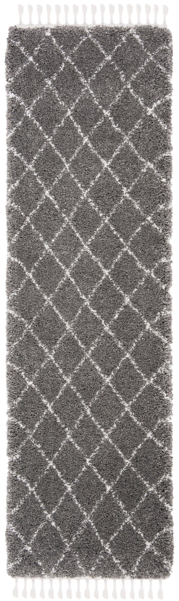Safavieh Moroccan Fringe Shag Mfg332F Grey/Ivory Rug.