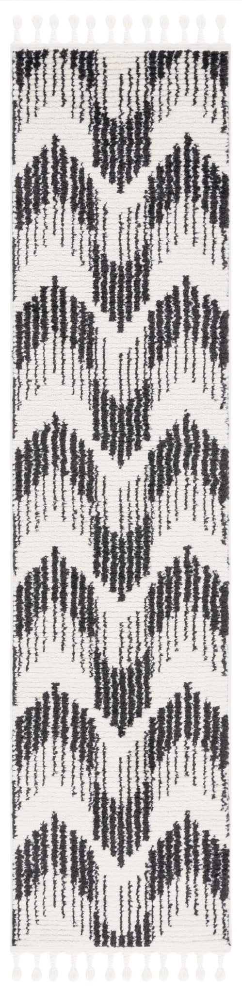 Safavieh Moroccan Tassel Mrt101A Ivory/Black Rug.