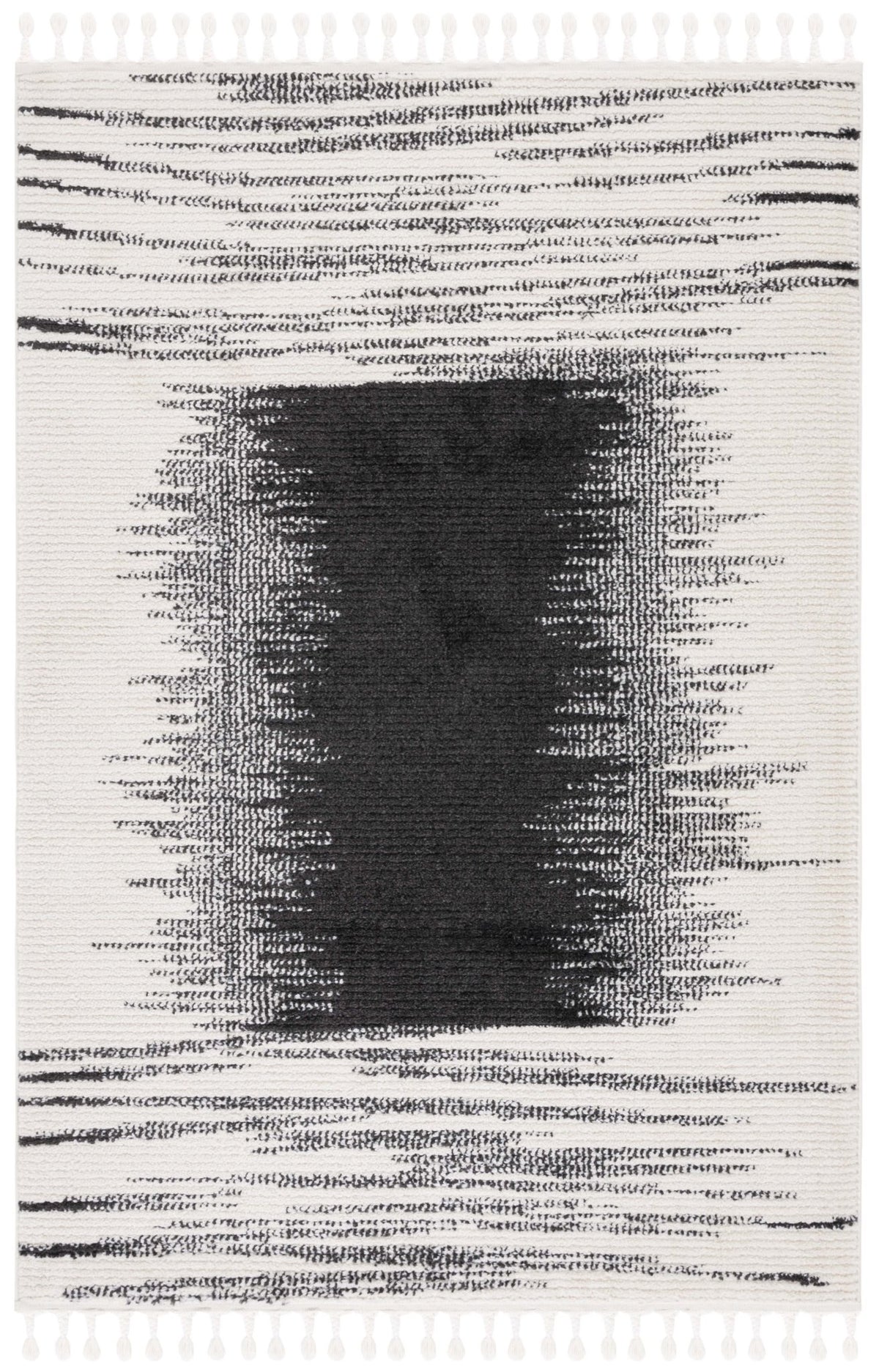 Safavieh Moroccan Tassel Mrt107A Ivory/Black Rug.
