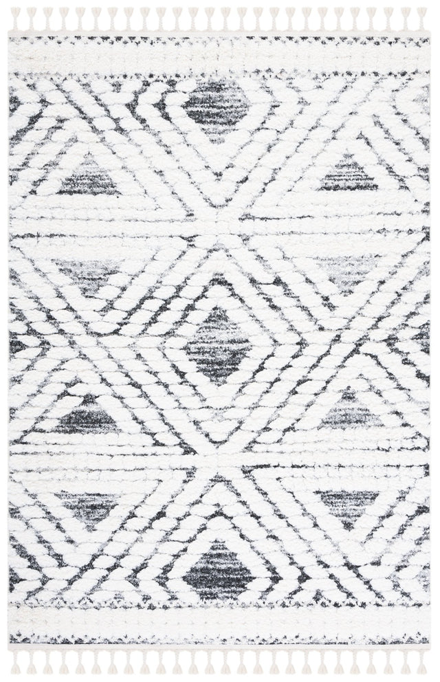 Safavieh Moroccan Tassel Shag Mts614A Ivory/Grey Rug.