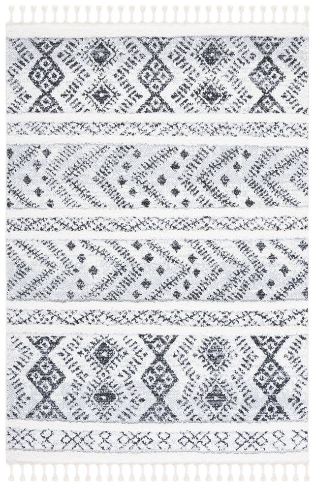 Safavieh Moroccan Tassel Shag Mts630A Ivory/Grey Rug.