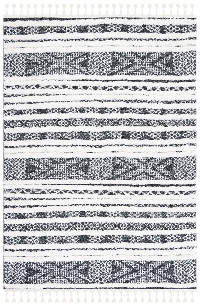 Safavieh Moroccan Tassel Shag Mts632Z Black/Ivory Rug.