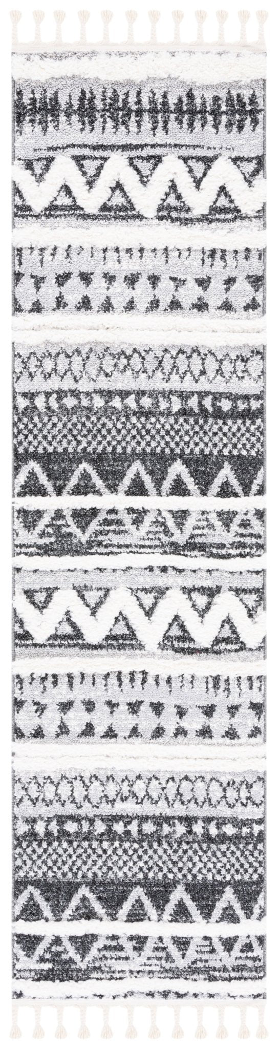 Safavieh Moroccan Tassel Shag Mts634F Grey/Black Rug.