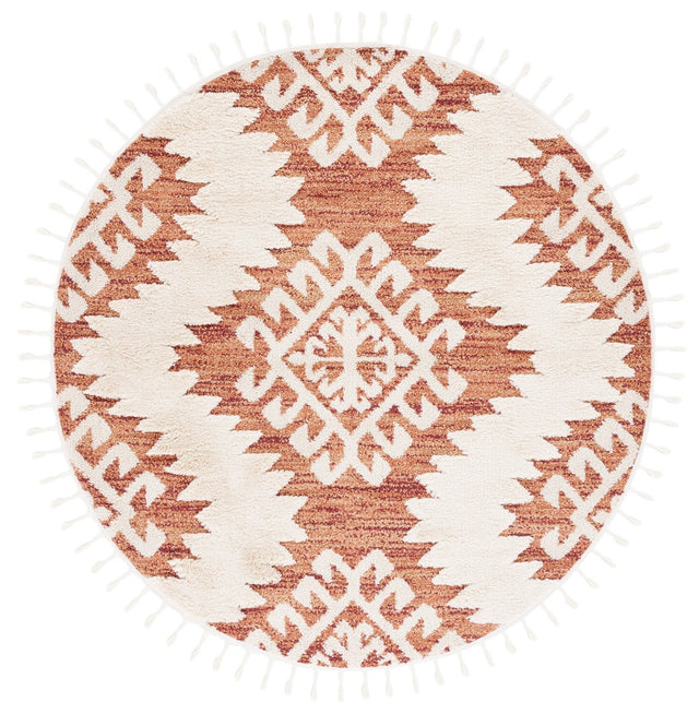 Safavieh Moroccan Tassel Shag Mts652P Orange/Ivory Rug.
