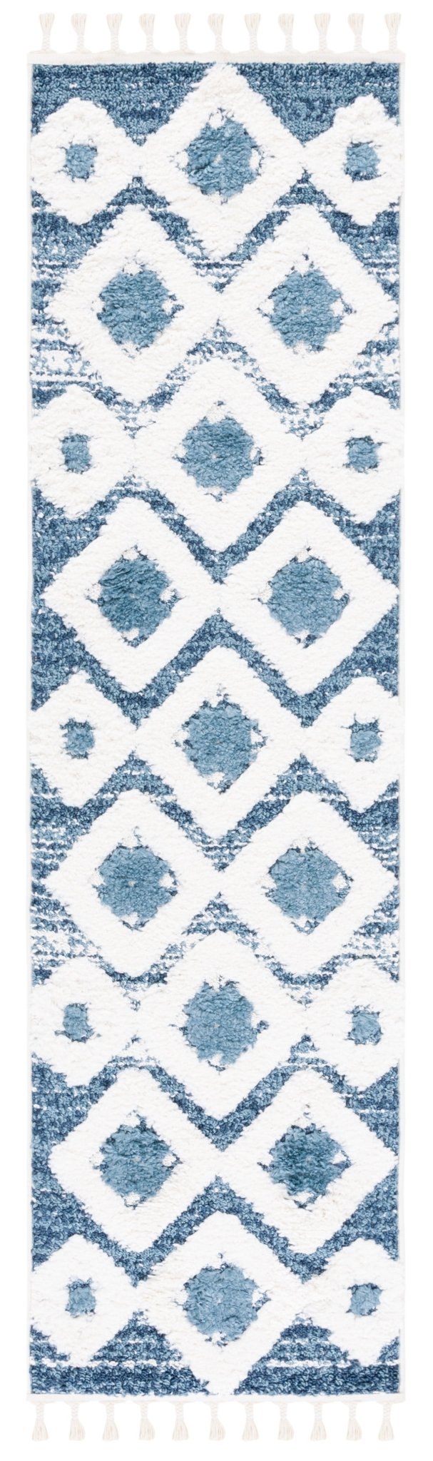 Safavieh Moroccan Tassel Shag Mts664M Blue/Ivory Rug.