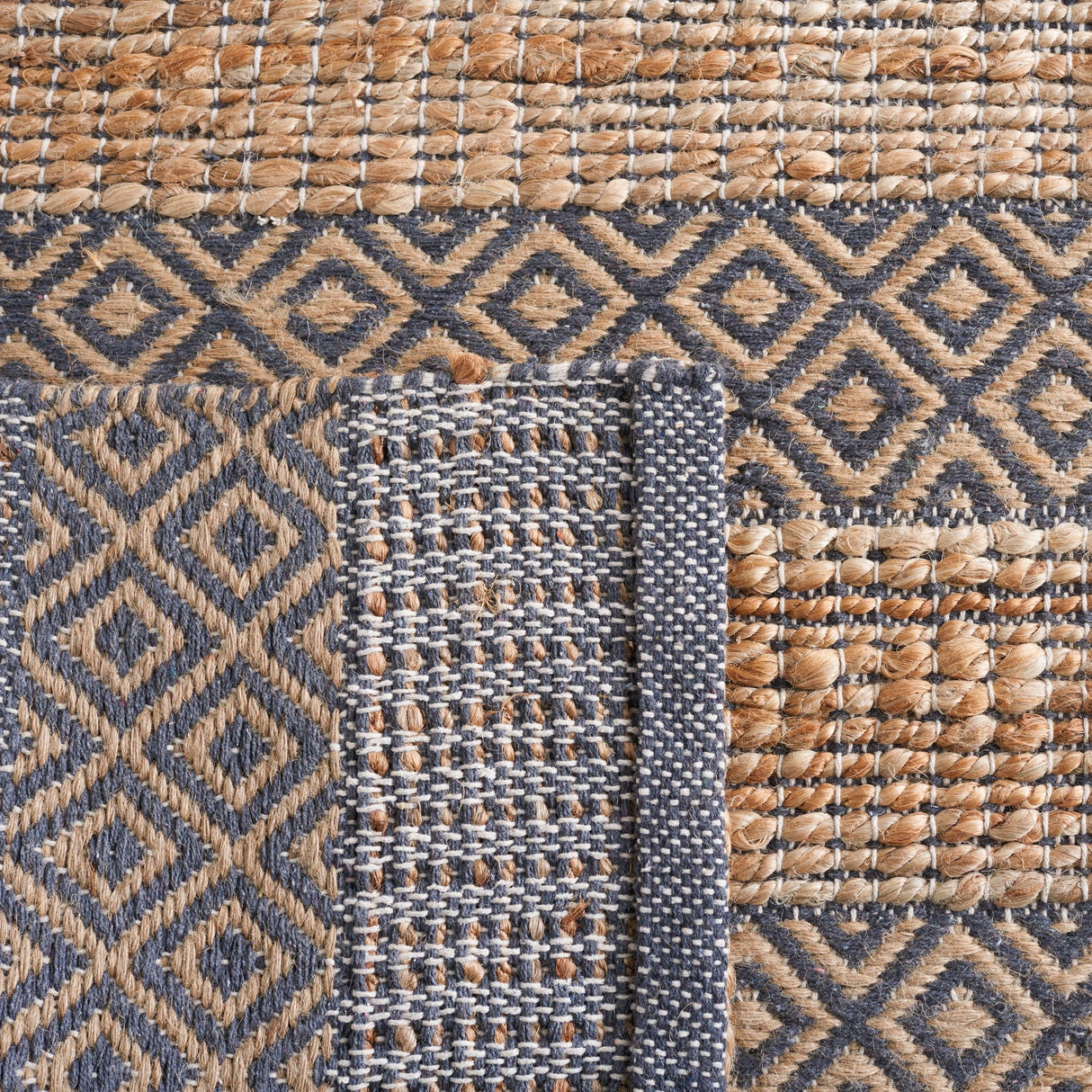 Safavieh Natural Fiber Nfb653H Charcoal/Natural Rug.