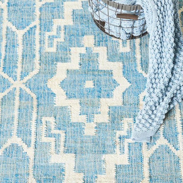 Safavieh Natural Fiber Nfb750M Blue/Ivory Rug.