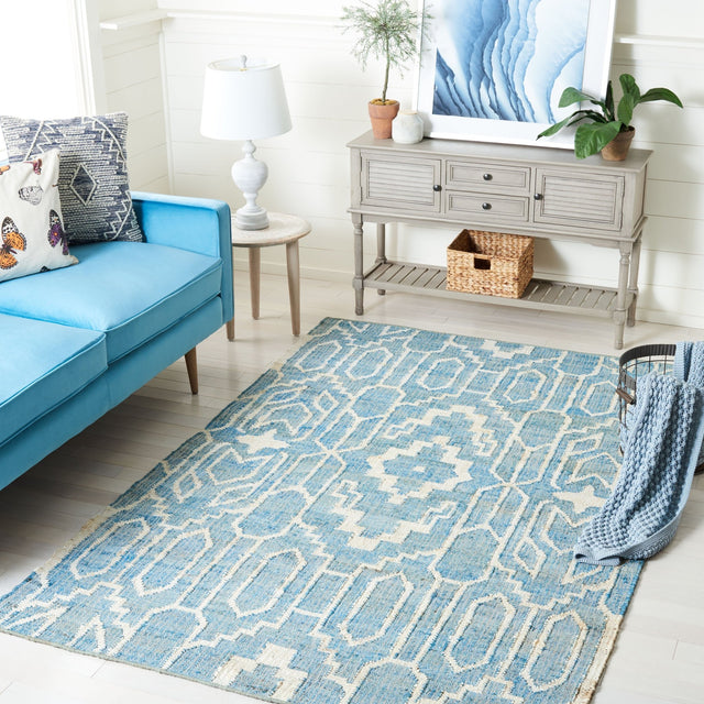 Safavieh Natural Fiber Nfb750M Blue/Ivory Rug.
