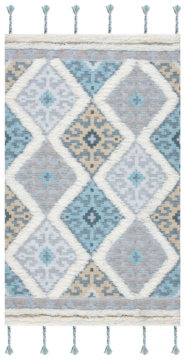 Safavieh Saffron Sfn104A Ivory/Turquoise Rug.