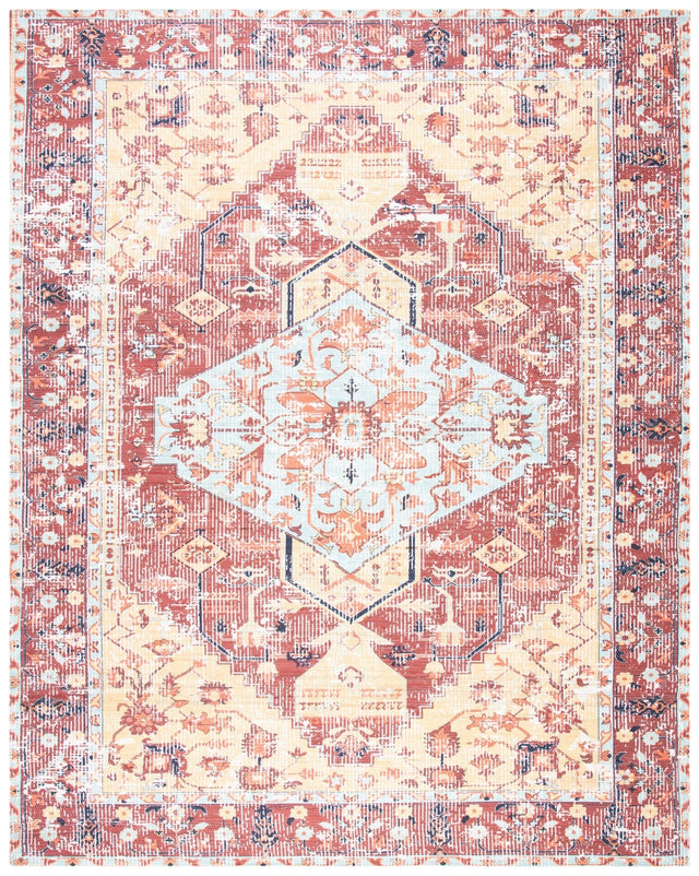 Safavieh Saffron Sfn350P Rust/Aqua Rug.