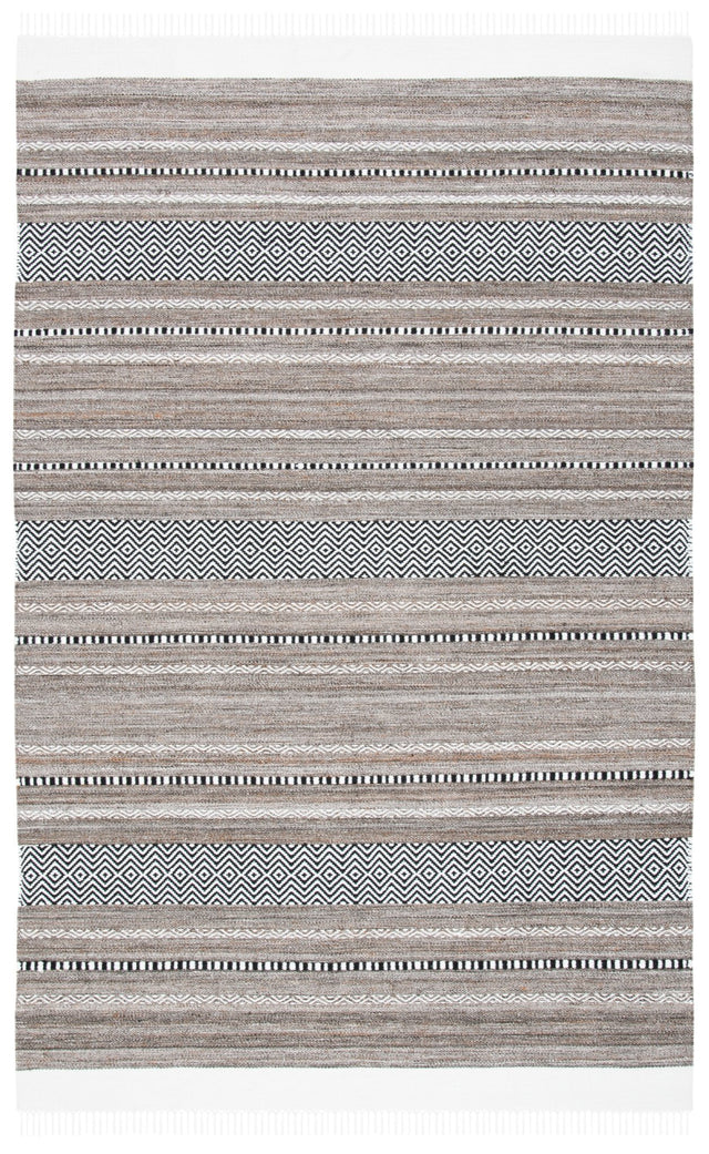 Safavieh Striped Kilim Stk101Z Black/Ivory Rug.