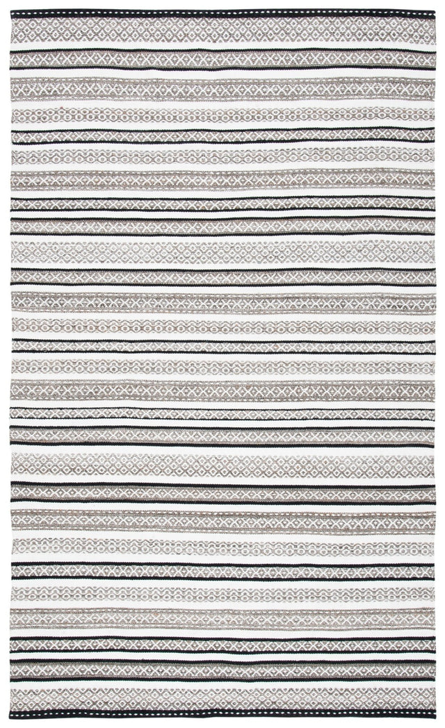 Safavieh Striped Kilim Stk102Z Black/Ivory Rug.
