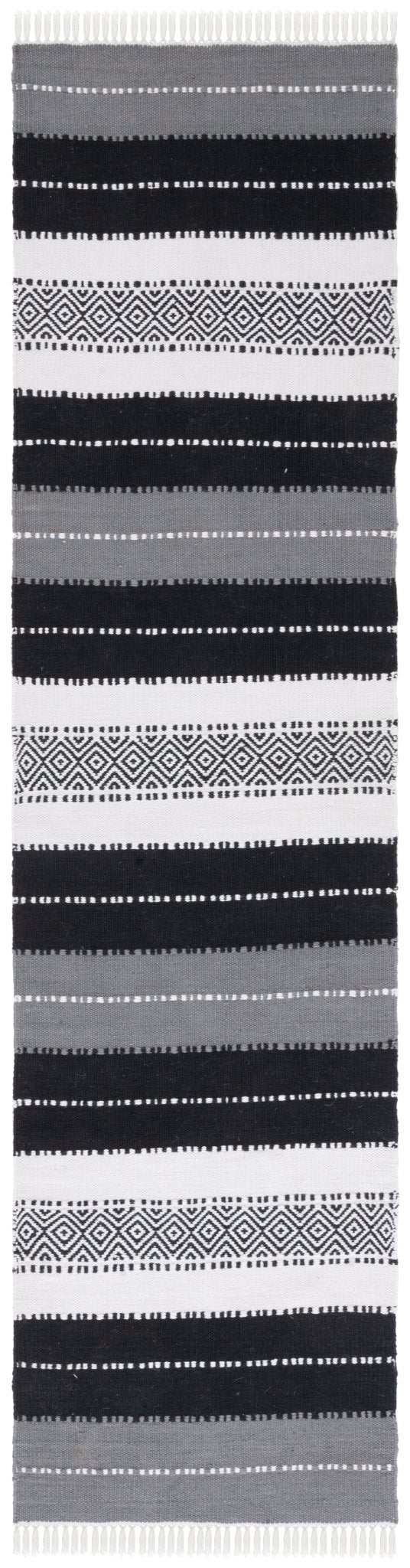 Safavieh Striped Kilim Stk103Z Black/Ivory Rug.