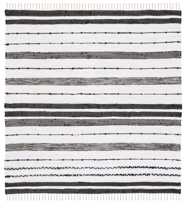 Safavieh Striped Kilim Stk201A Ivory/Black Rug.