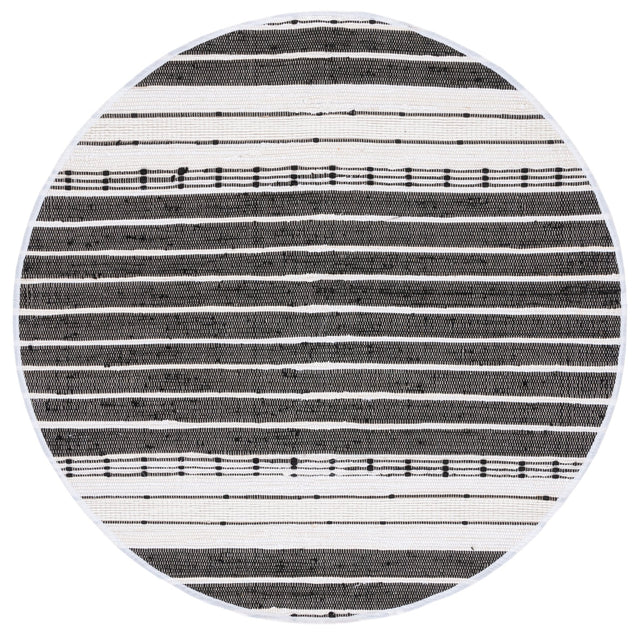Safavieh Striped Kilim Stk202Z Black/Ivory Rug.