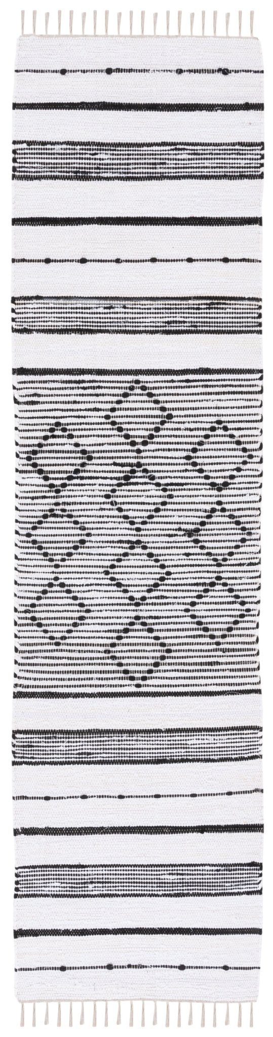 Safavieh Striped Kilim Stk203A Ivory/Black Rug.