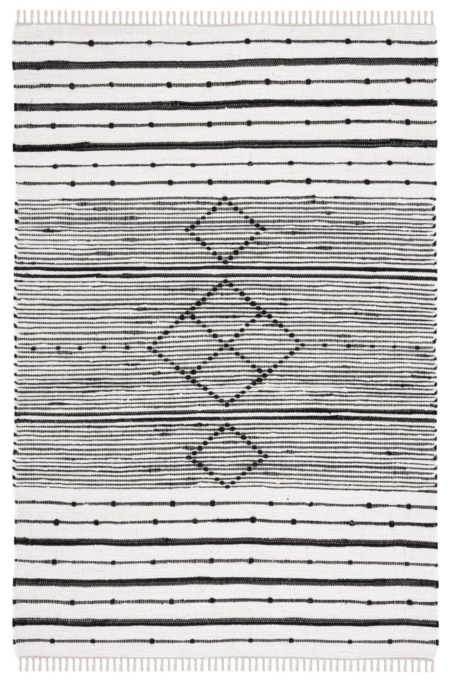 Safavieh Striped Kilim Stk204A Ivory/Black Rug.