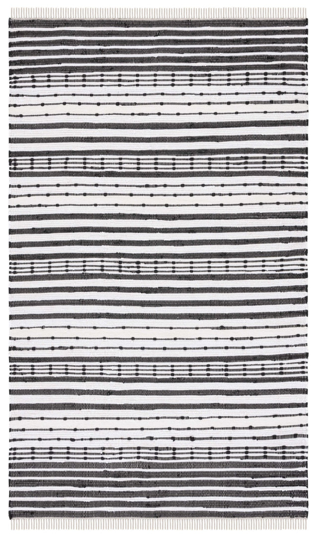 Safavieh Striped Kilim Stk205Z Black/Ivory Rug.