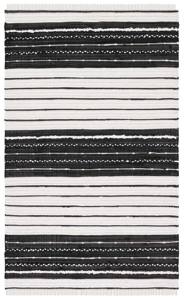 Safavieh Striped Kilim Stk207Z Black/Ivory Rug.
