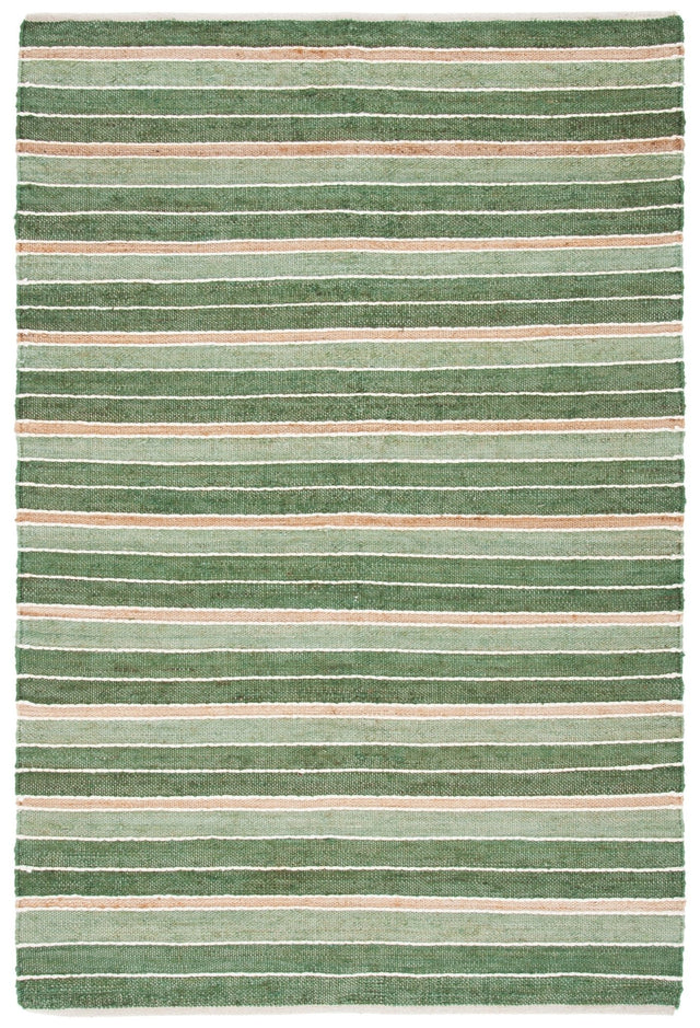 Safavieh Striped Kilim Stk312Y Green/Natural Rug.