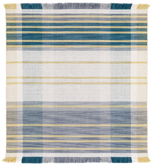 Safavieh Striped Kilim Stk706B Beige/Teal Rug.