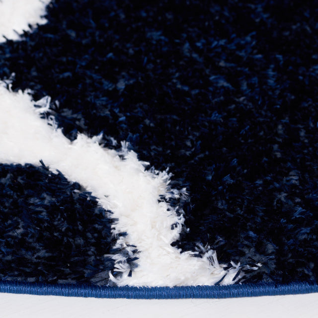 Safavieh Tahoe Shag Tho675N Navy/White Rug.