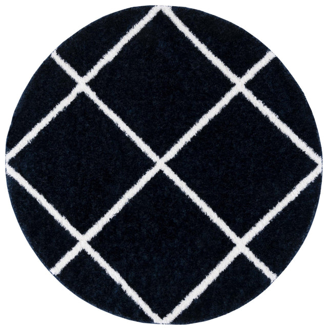 Safavieh Tahoe Shag Tho676N Navy/White Rug.