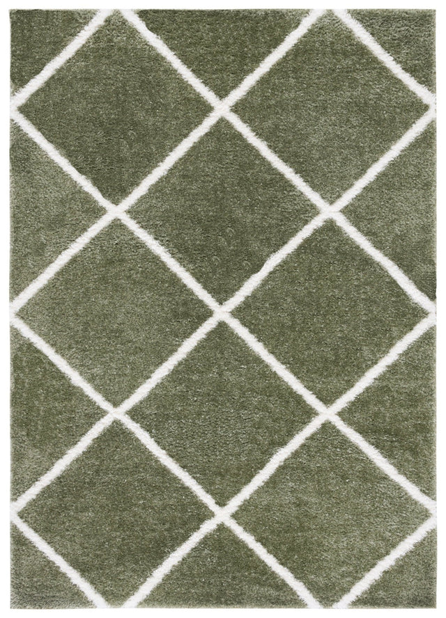 Safavieh Tahoe Shag Tho676W Sage/White Rug.