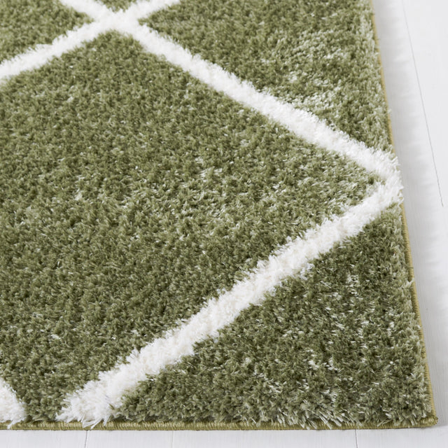 Safavieh Tahoe Shag Tho676W Sage/White Rug.