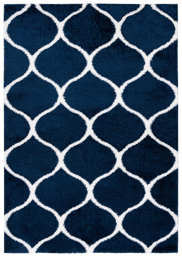 Safavieh Tahoe Shag Tho677N Navy/White Rug.
