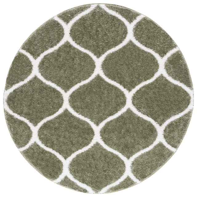 Safavieh Tahoe Shag Tho677W Sage/White Rug.