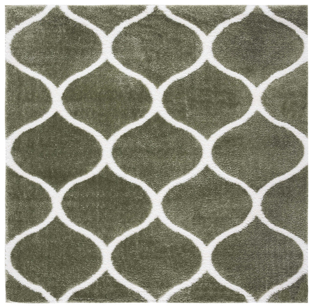Safavieh Tahoe Shag Tho677W Sage/White Rug.