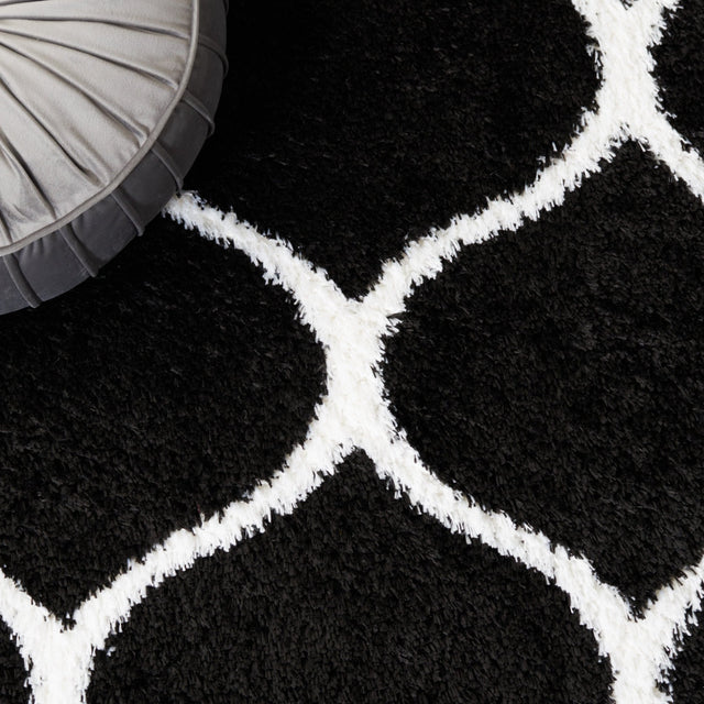 Safavieh Tahoe Shag Tho677Z Black/White Rug.