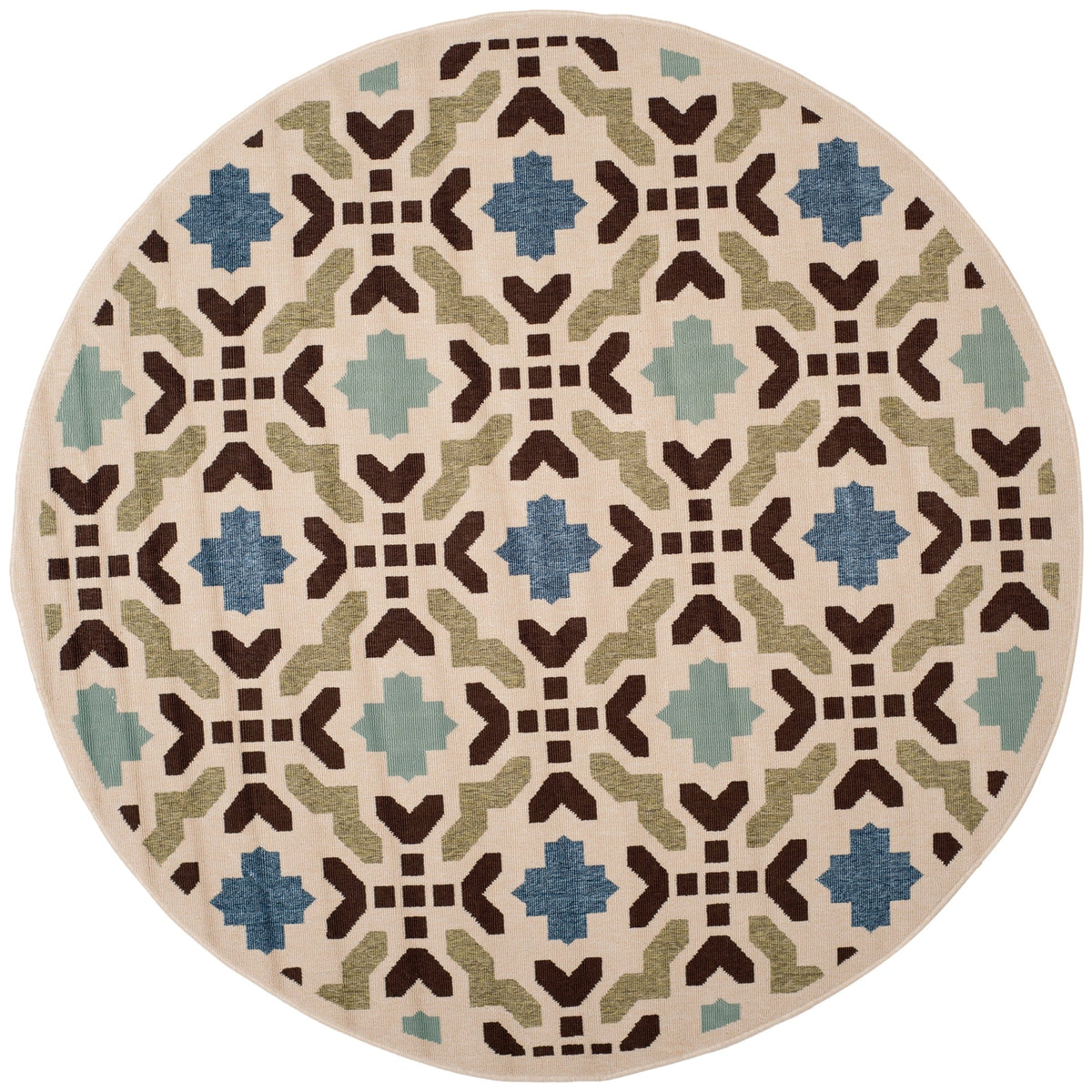 Safavieh Veranda Ver080 Cream/Aqua Rug.