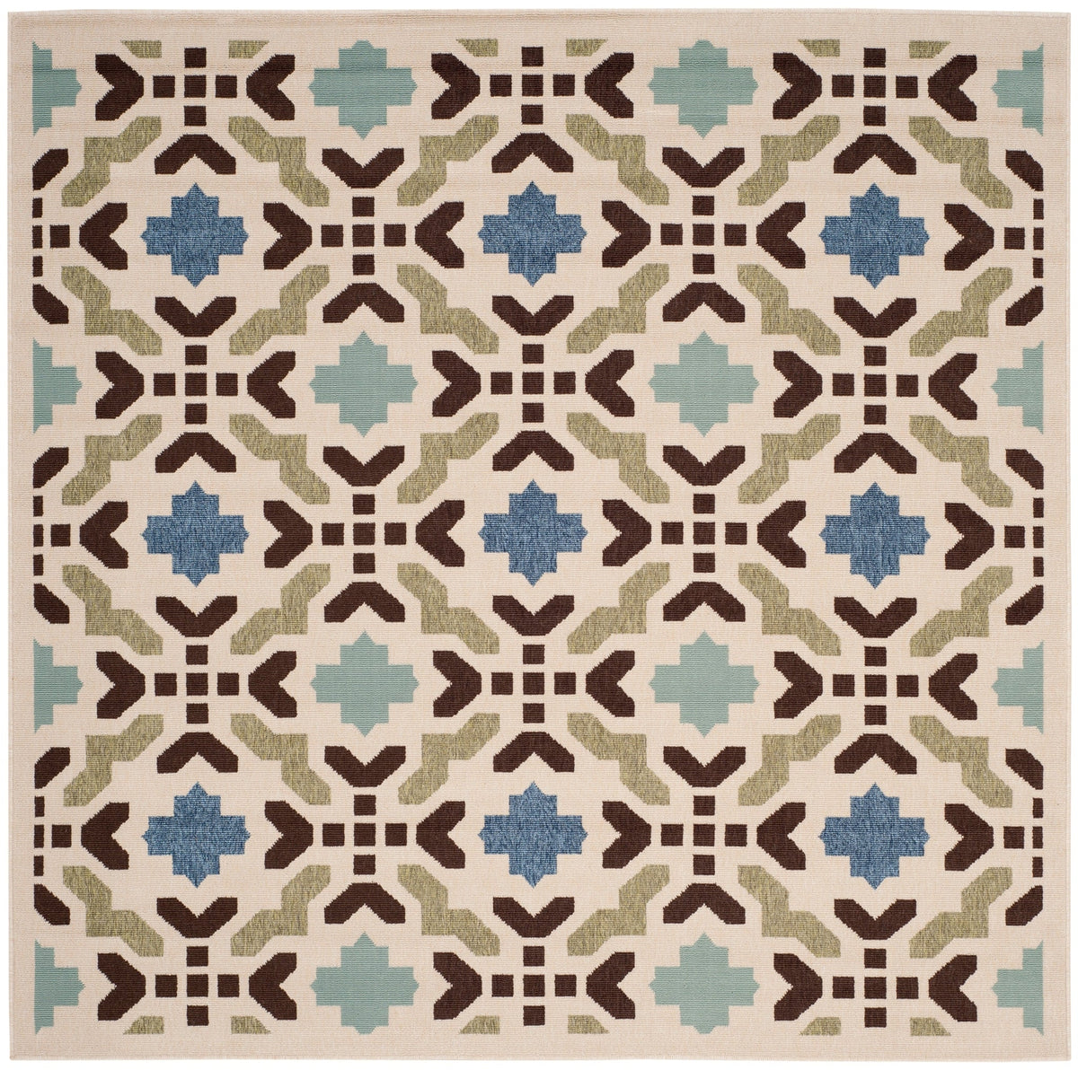 Safavieh Veranda Ver080 Cream/Aqua Rug.
