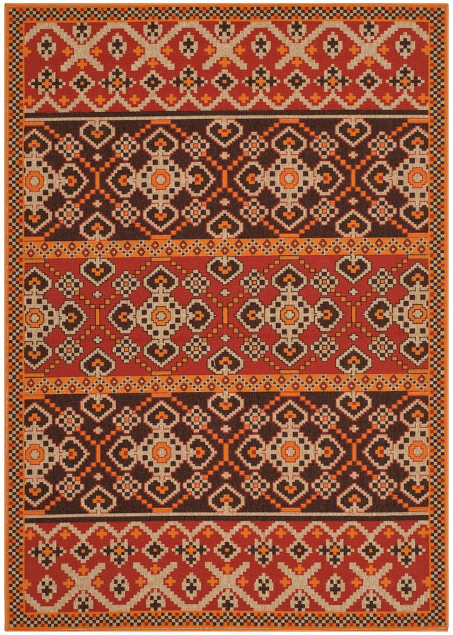 Safavieh Veranda Ver093 Red/Chocolate Rug.