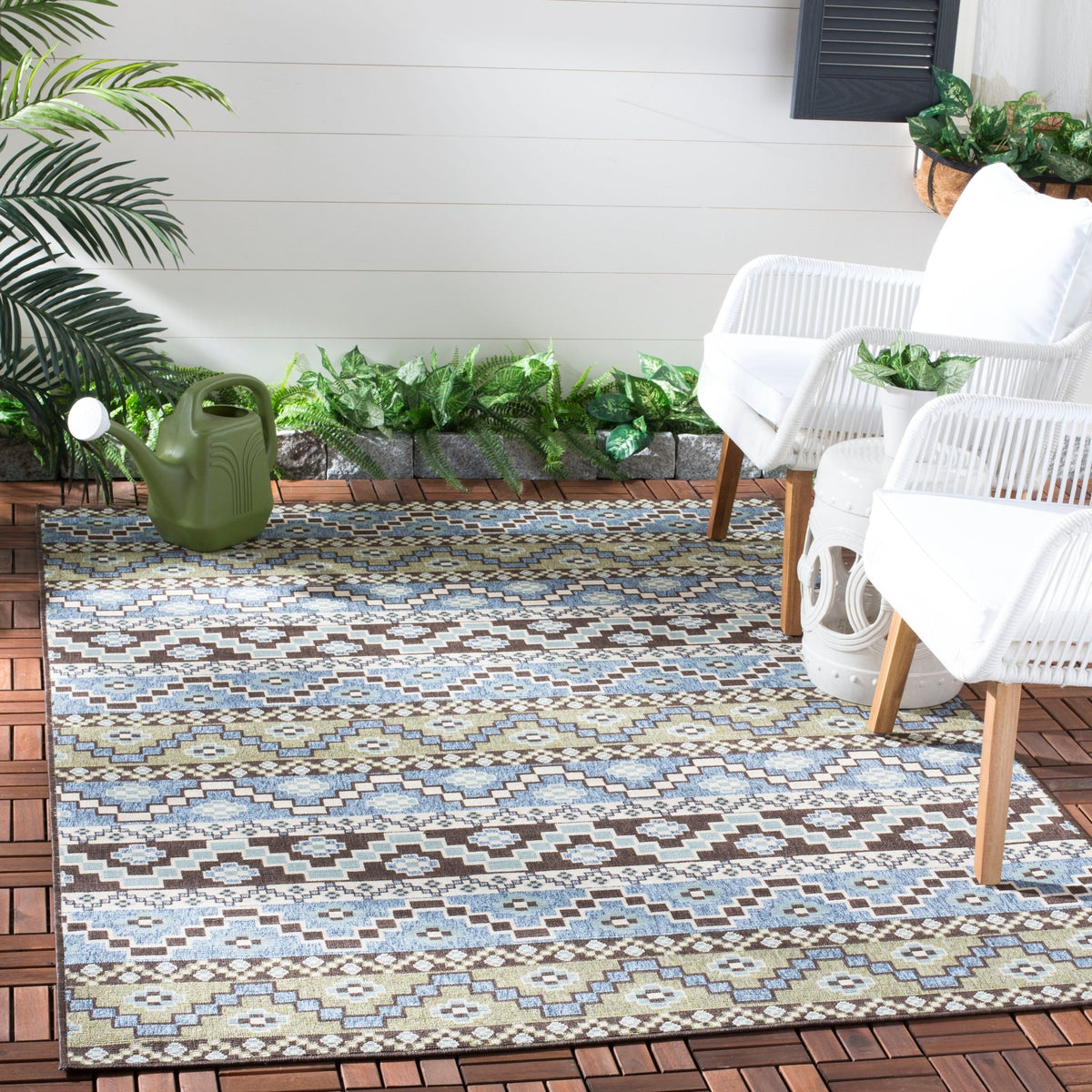 Safavieh Veranda Ver095 Blue/Creme Rug.