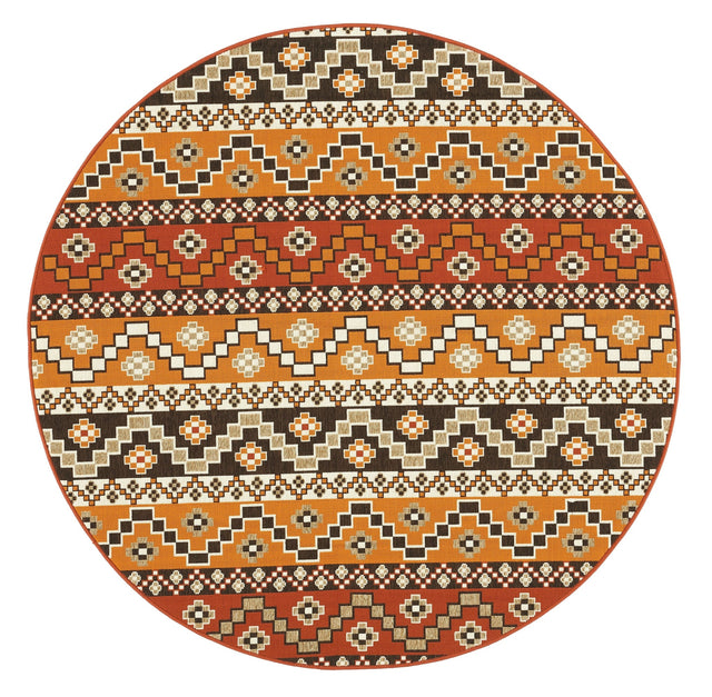 Safavieh Veranda Ver095 Red/Chocolate Rug.