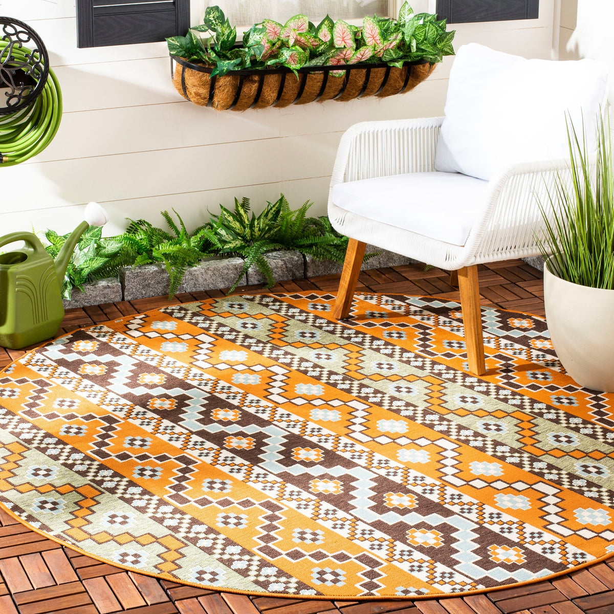 Safavieh Veranda Ver095 Terracotta/Chocolate Rug.