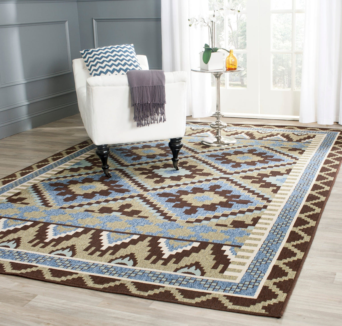 Safavieh Veranda Ver096 Green/Chocolate Rug.
