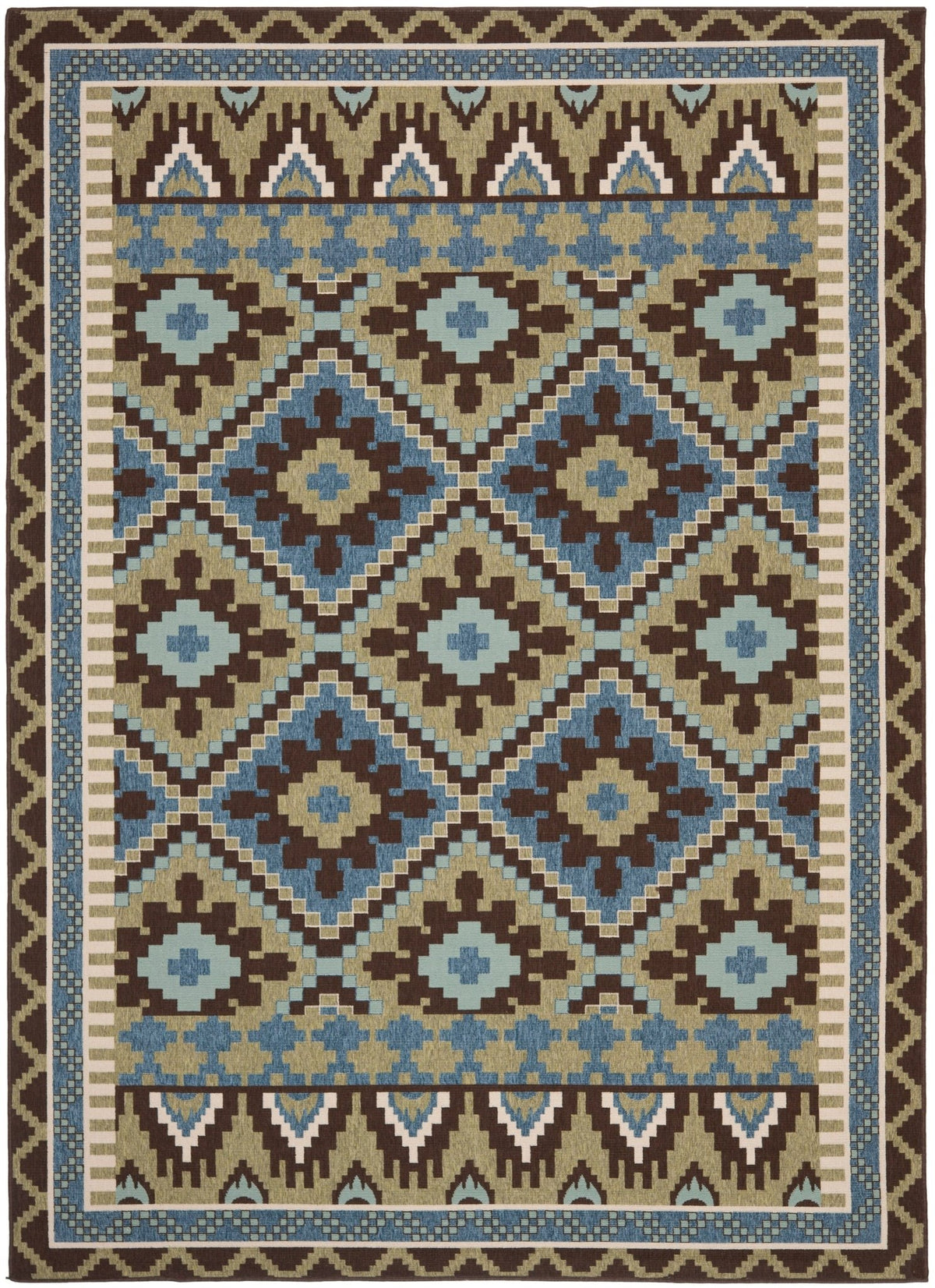 Safavieh Veranda Ver096 Green/Chocolate Rug.