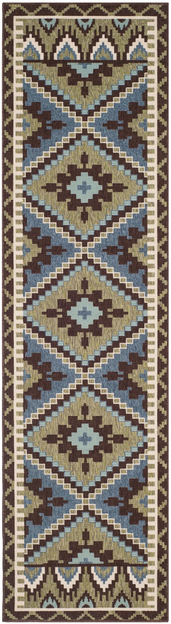 Safavieh Veranda Ver096 Green/Chocolate Rug.