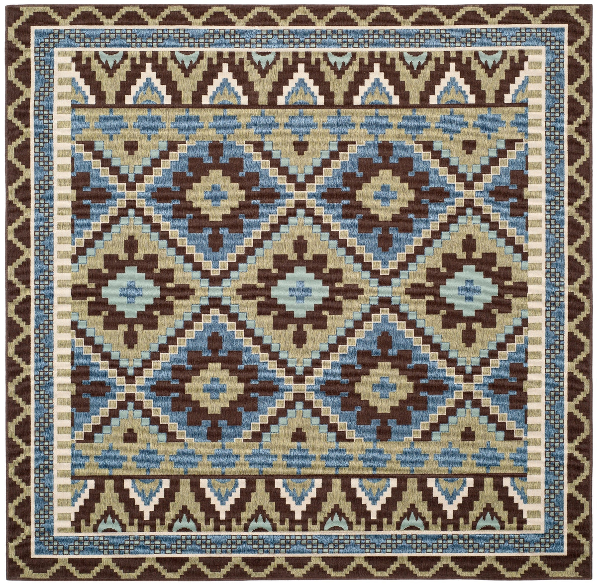 Safavieh Veranda Ver096 Green/Chocolate Rug.