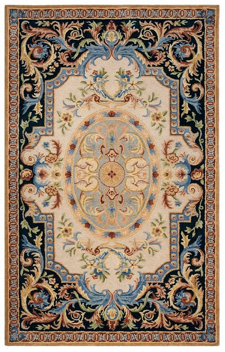 Safavieh Savonnerie Sav116N Ivory / Navy Rugs.