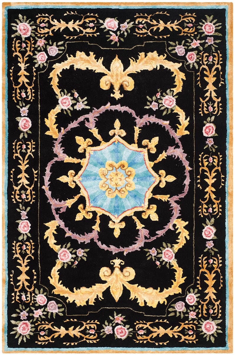 Safavieh Savonnerie Sav609B Black/Multi Rug.