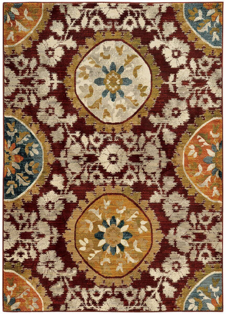 Oriental Weavers Sphinx Sedona 6366A Red / Gold Rugs.