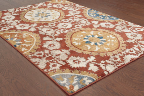 Oriental Weavers Sphinx Sedona 6366A Red / Gold Rugs.