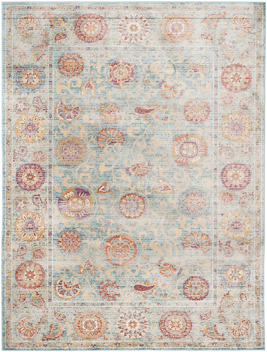 Safavieh Sevilla Sev812C Light Blue / Multi Rugs.
