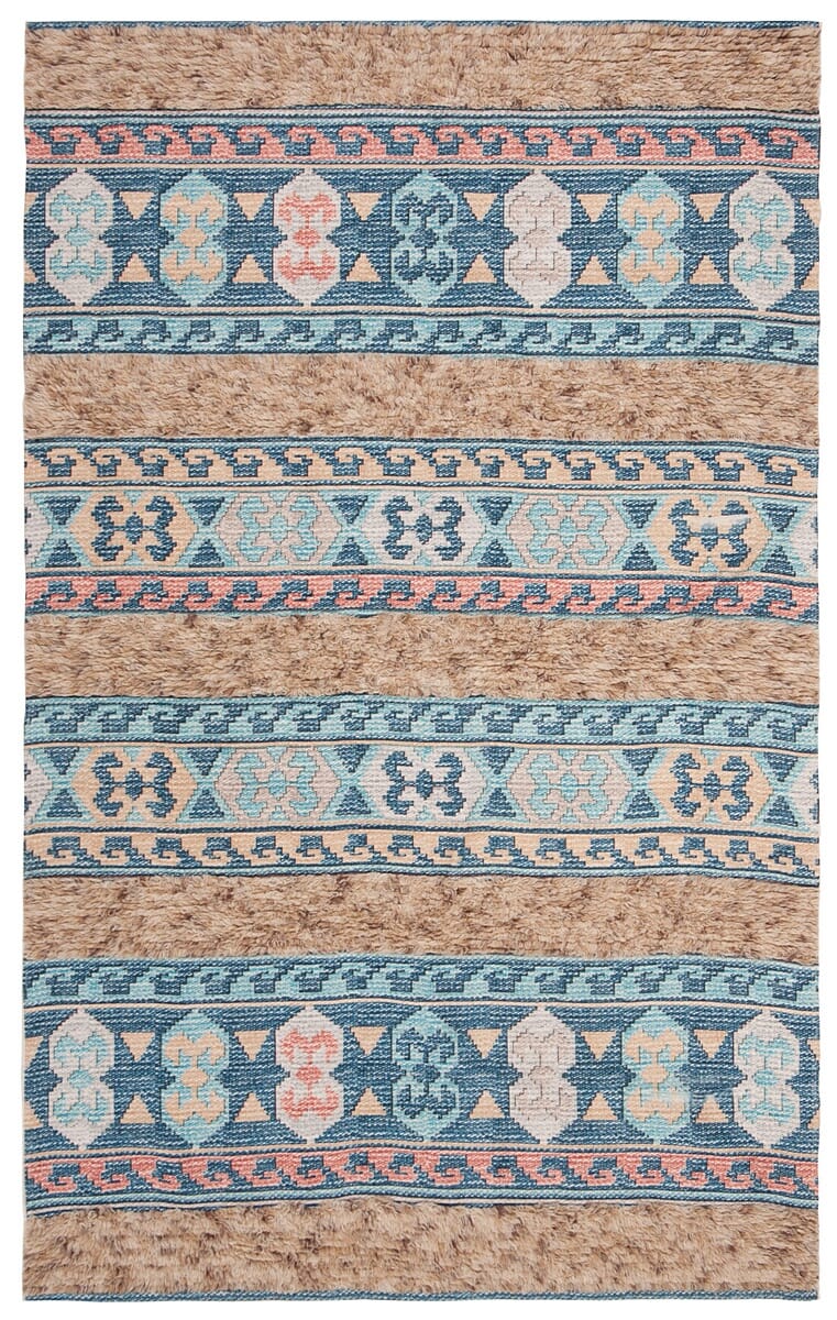 Safavieh Saffron Sfn107M Blue / Taupe Rugs.